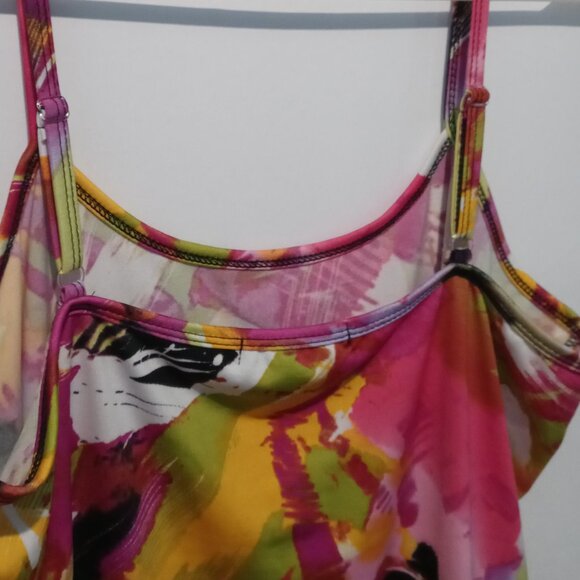 CDP & CO Spaghetti Strap Adjustable Abstract Print Tank Top Size Large - Picture 6 of 9